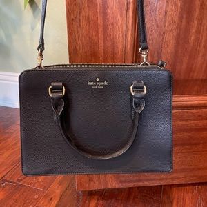 kate spade crossbody black pebbled leather new